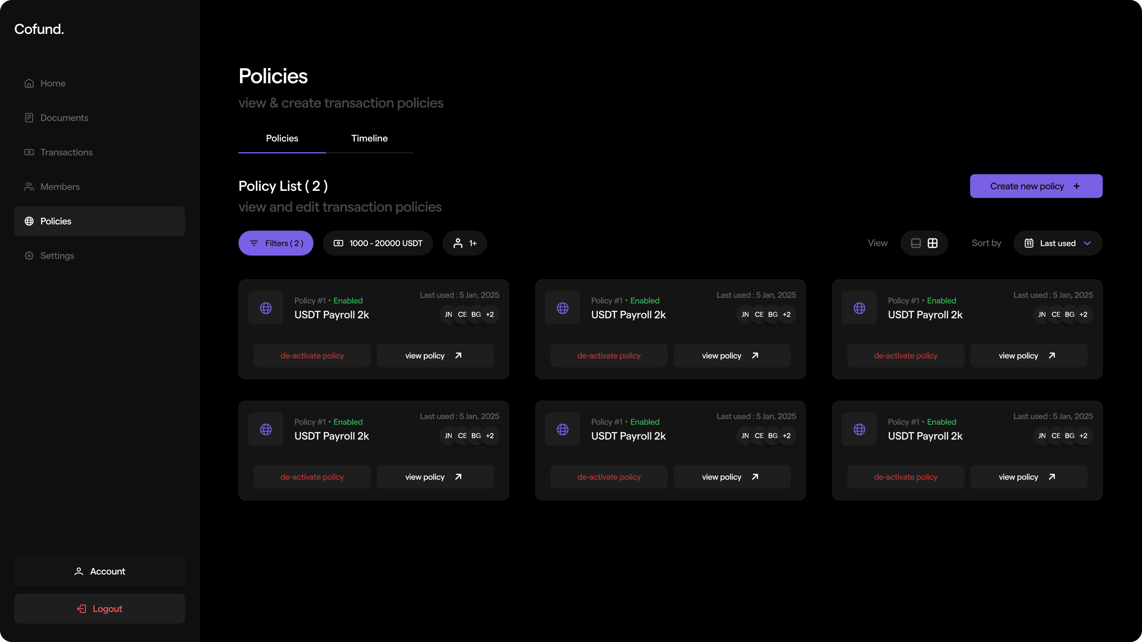 Cofund product screenshot