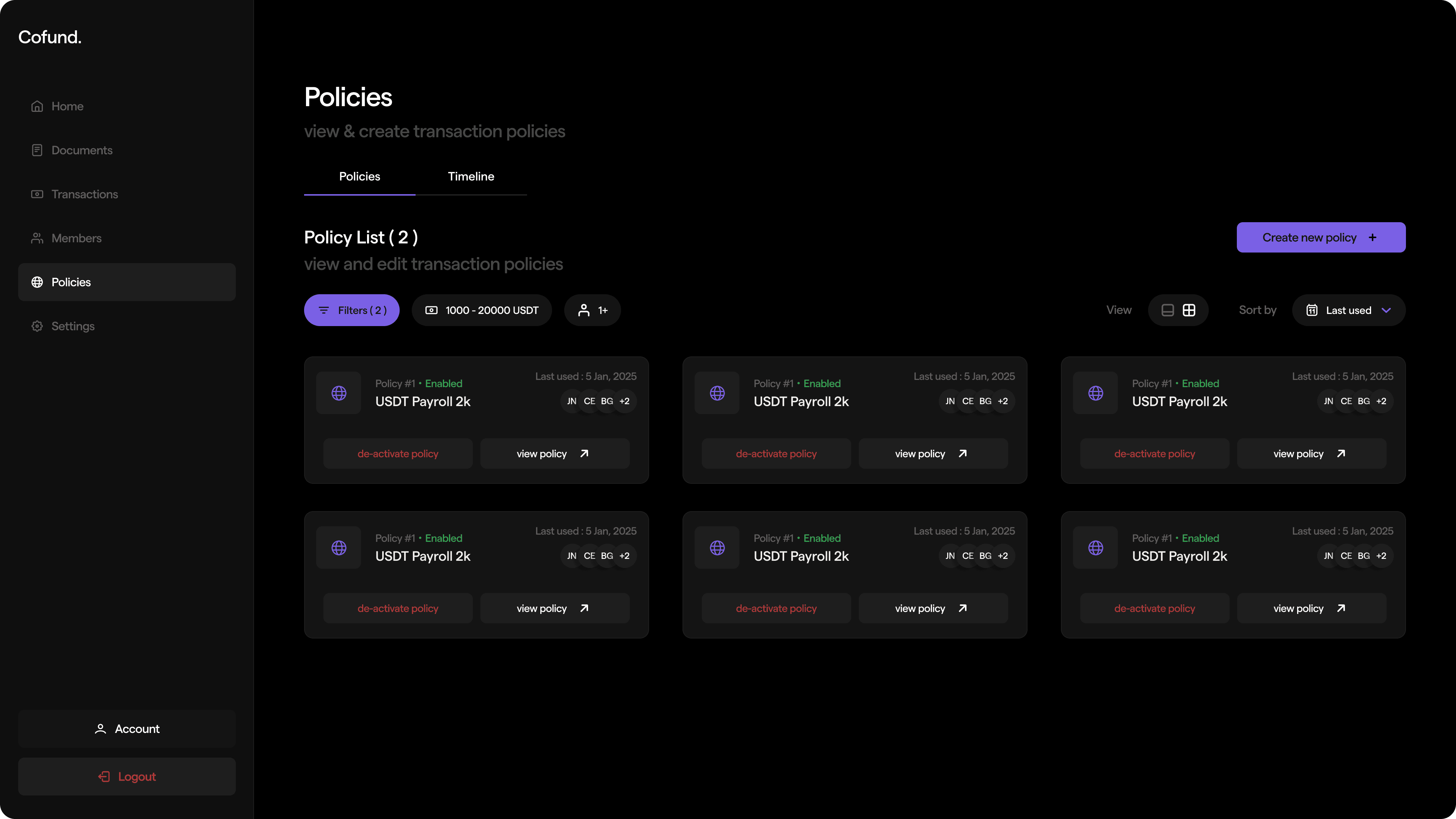 Cofund product screenshot